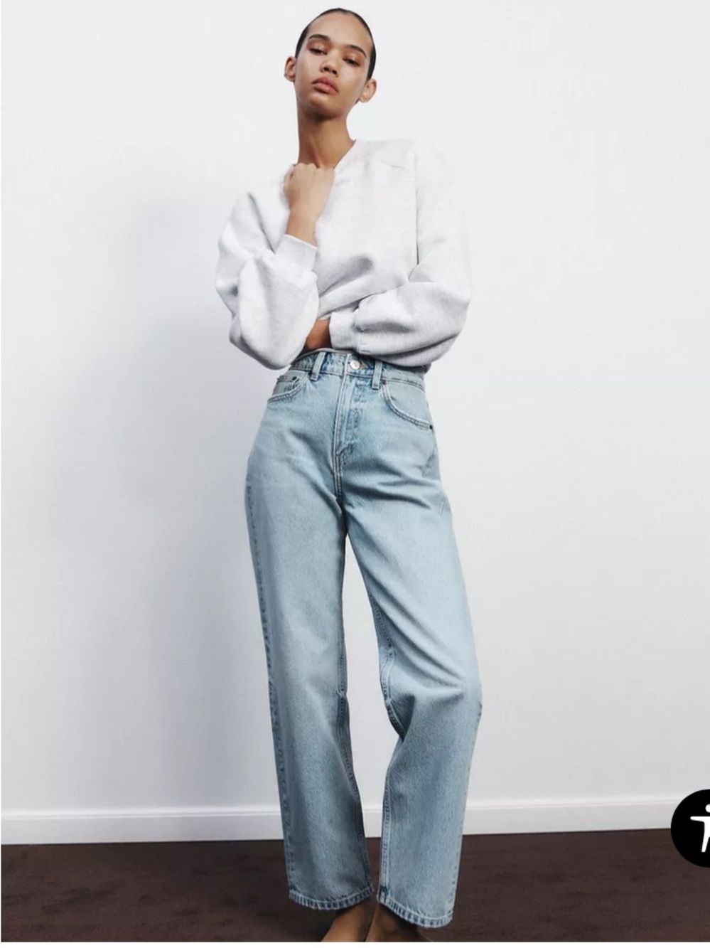 Zara light Blue High waisted Trf mom fit Jeans